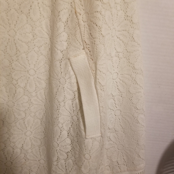 Vintage Fringed White Knit Cape Coverup OS - Picture 6 of 12